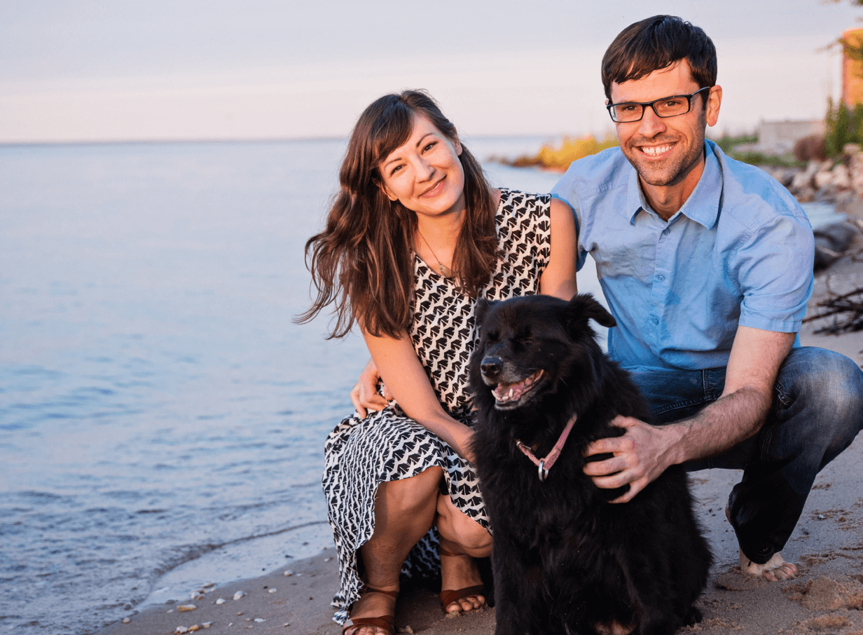 Ali with husband and dog Maggie